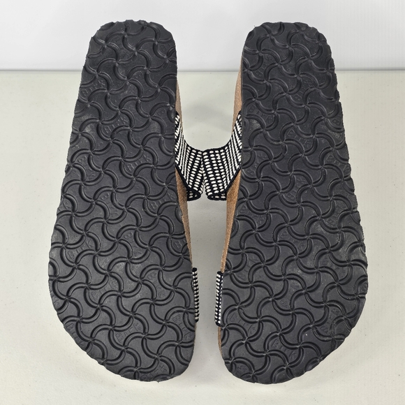 Birki’s by Birkenstock Curacao Black & White Stretch Strap Sandals Women’s 10 - Picture 9 of 10